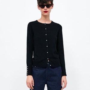 Zara Knit Cardigan with Faux Pearl Buttons Size L